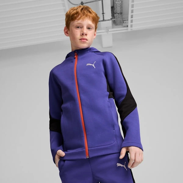 PUMA EVOSTRIPE Full-Zip Hættetrøje til Store Børn: Stil og Komfort i Ét!